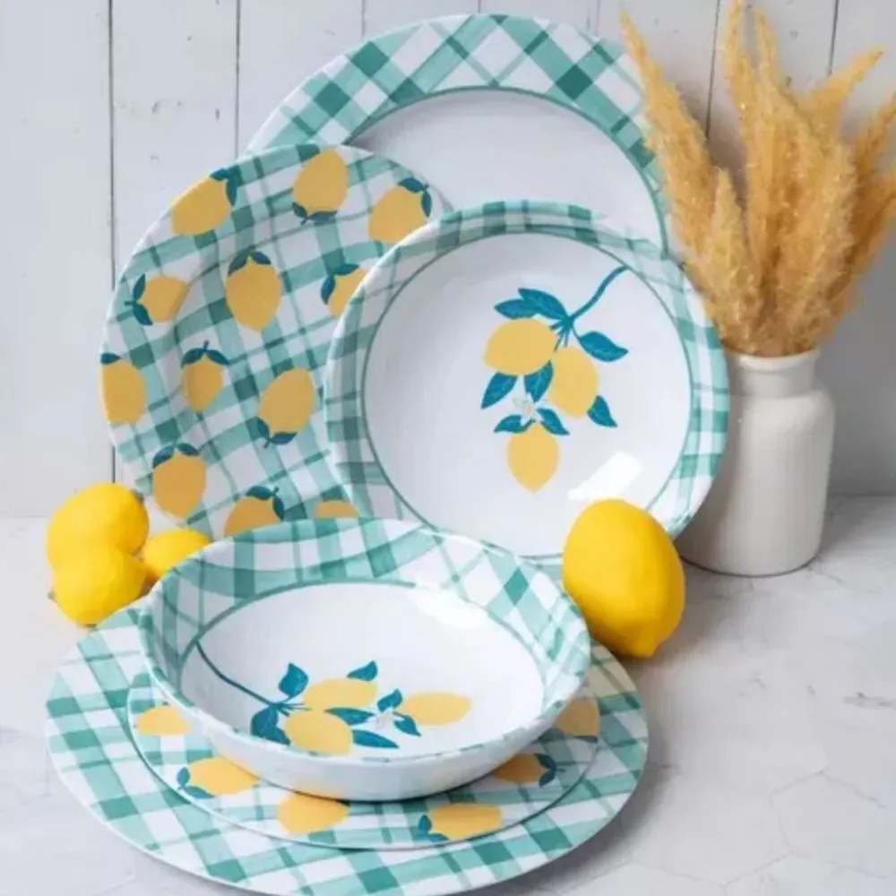 PLAID SET OF FOUR LEMON BOWLS - Picture 3 of 3